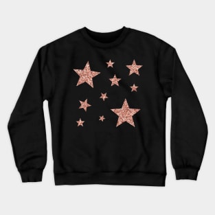 Rose Gold Faux Glitter Stars Crewneck Sweatshirt